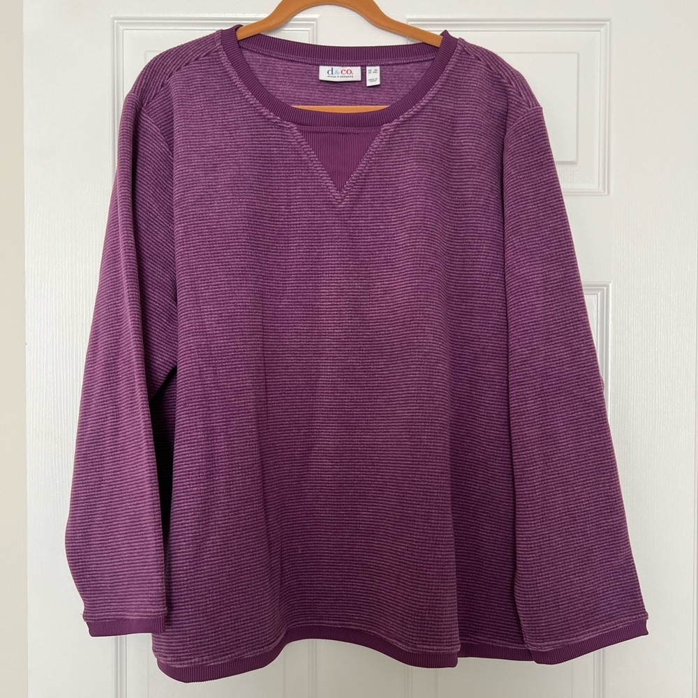 NWOT Denim & co purple pullover
